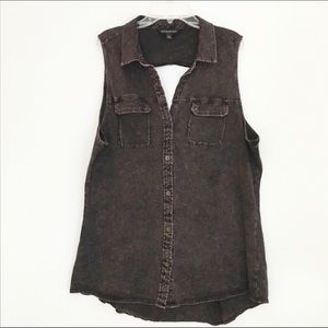 Rock & Republic Burnout Purple Sleeveless Top